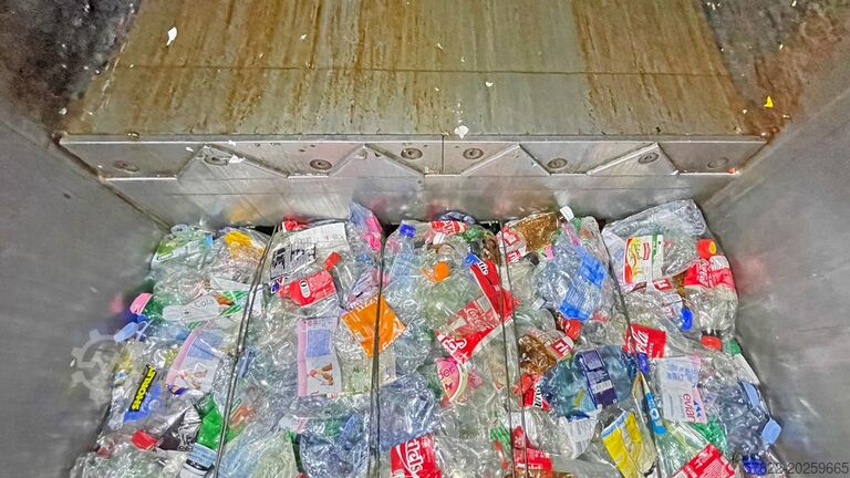 Complete PET baling line 2040 with conveyor, PET flattener and PSS system BOA PET Recyclinganlage