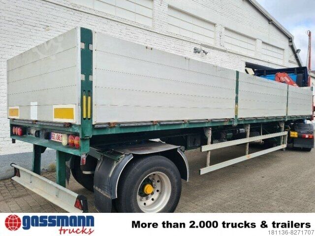 Open semitrailer with tarp Schelling SCHELLING 504 H 22 mit Kran Ferrari 708, 7m/t