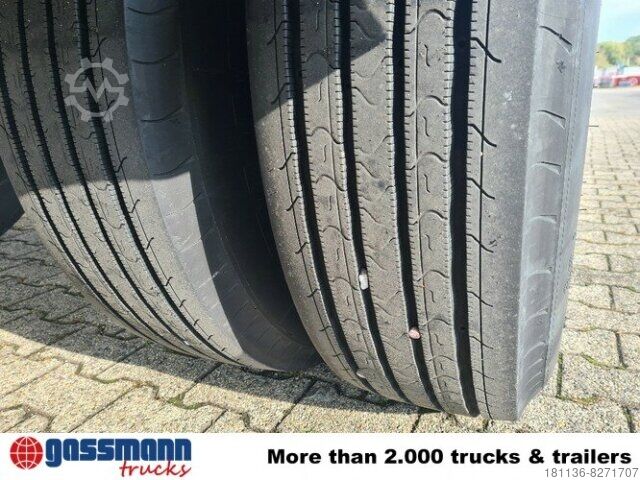 Open semitrailer with tarp Schelling SCHELLING 504 H 22 mit Kran Ferrari 708, 7m/t