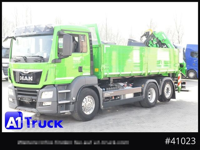 Kipper LKW MAN TGS 26.460 LL  Kipper Kran Funk Lenkachse,