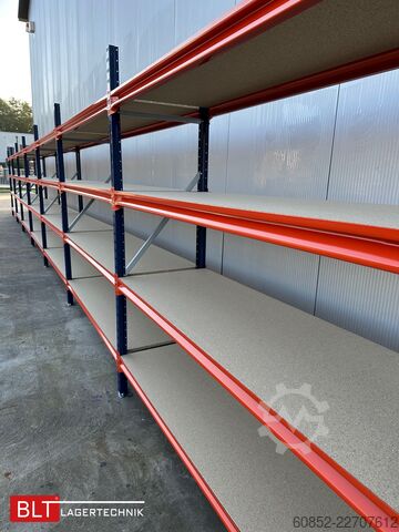 Weitspannregal ca. 57 lfm. Weitspannregale H: 200 cm T: 60 cm , 400 kg Fachlast , 4 Ebenen