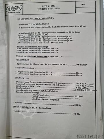 Drill Grinding Machine AVYAC Auto 4x CNC