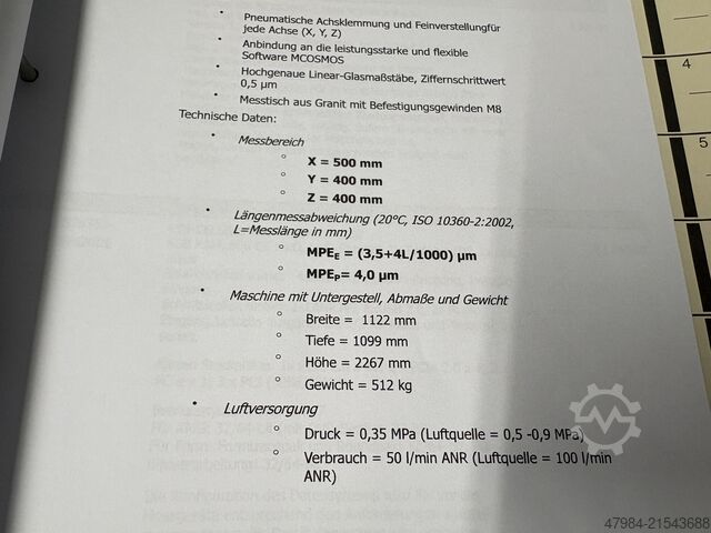 Koordinatenmessmaschine MITUTOYO CRYSTA-PLUS M 544