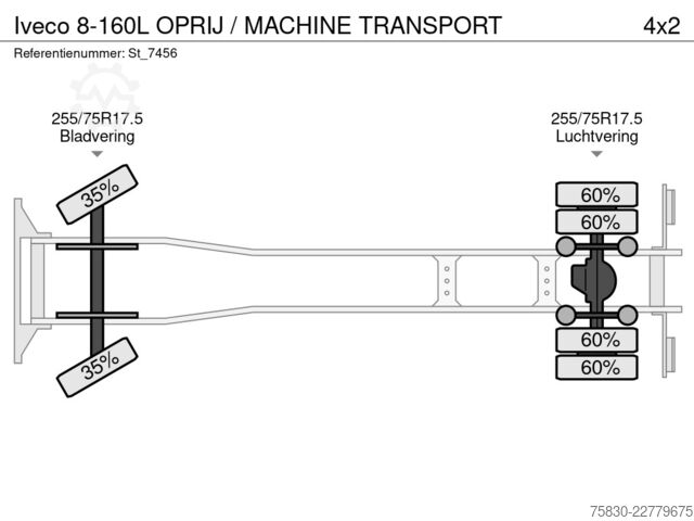 Bergungsfahrzeug Iveco 8-160L OPRIJ / MACHINE TRANSPORT