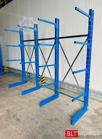 Cantilever rack ca. 3,15 lfm. Kragarmregal Langgutregal H: 250 cm 140 kg/Arm META Multistrong