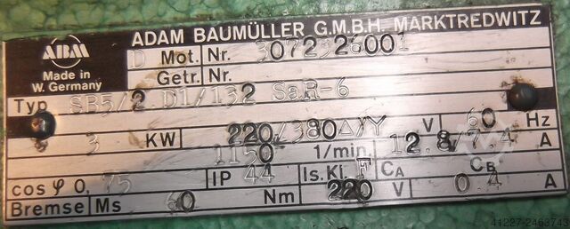 Electric motor 3 kW 950 Rpm ABM SB5/2.D1/132SaR-6