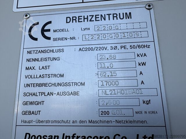 CNC lathe DAEWOO Lynx 220 G