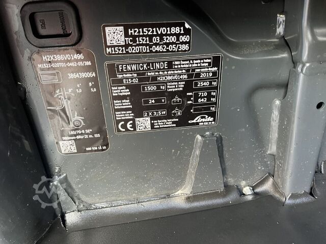 Electric 3-wheel forklift Linde E 15-02