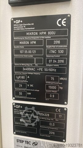 5 axis universal machining center Mikron HPM800U