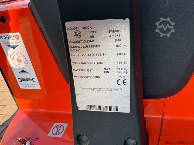 VS-23130 Electric stacker BT SWE080L with initial lift BT SWE080L