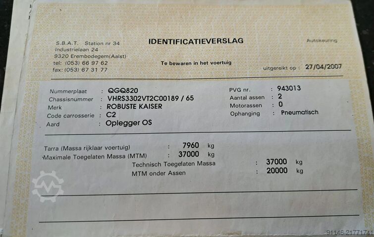Tipper Kaiser Robuste S3302G37 * ± 30m3 * Steel *