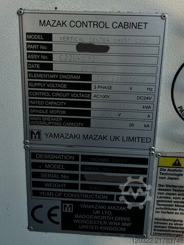Vertical machining center Mazak VCS 530C