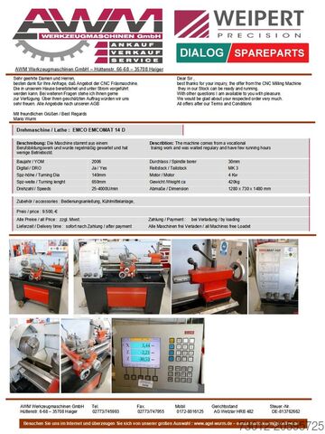 Leit-/Zugspindeldrehmaschine EMCO Emcomat 14 D