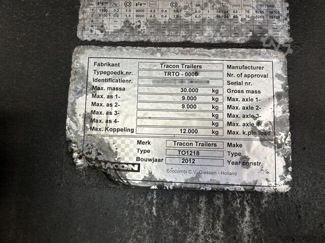 Box body Tracon TO 1218 City / Box / Loadlift 2500 kg / Lift ax...