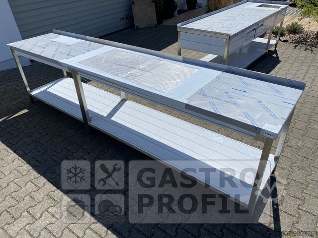 Arbeitstisch 3400x700x900mm Aufkantung 50mm