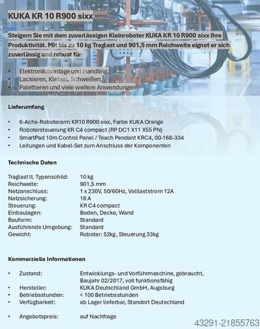 Industrial robot KUKA KR10 R900 sixx
