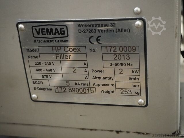 VEMAG HP 12E alginate line, COEX Vemag HP 12E, COEX, CC 215, 813
