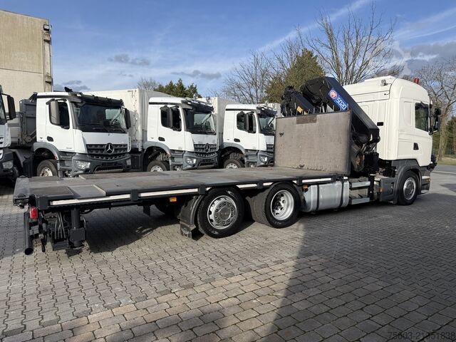Flatbed truck Scania R440 6X2*4 Kran HMF 5020 K5
