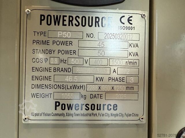 Aggregat Perkins 1103A-33TG1 - 50 kVA Used Genset - DPX-12654