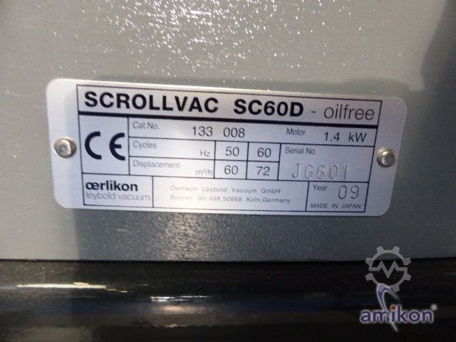 Vakuumpumpenstand Pfeiffer Oerlikon Leybold WOD 410 B mit SC 60 D u. WKP 500A