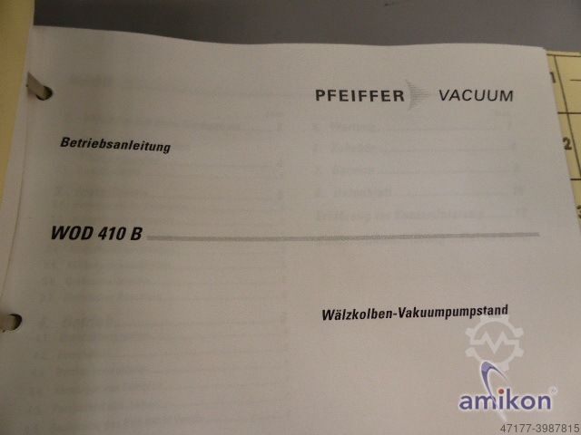 Vacuum pump stand Pfeiffer Oerlikon Leybold WOD 410 B mit SC 60 D u. WKP 500A