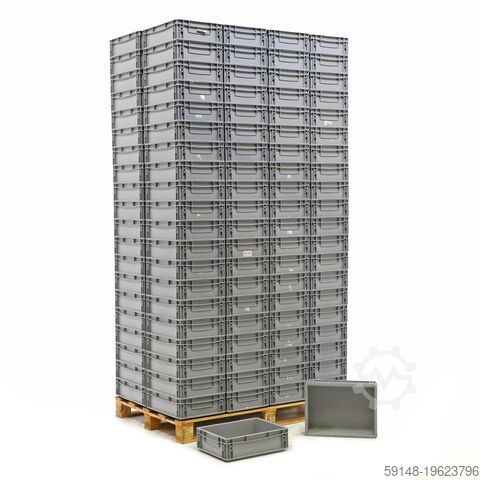 Used Euronorm stacking bins pallet tender, L: 400, W: 300, H: 120 (mm). 9ltr, L: 400, W: Kruizinga 98-497GB-PAL