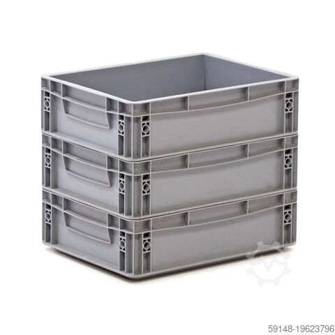 Used Euronorm stacking bins pallet tender, L: 400, W: 300, H: 120 (mm). 9ltr, L: 400, W: Kruizinga 98-497GB-PAL