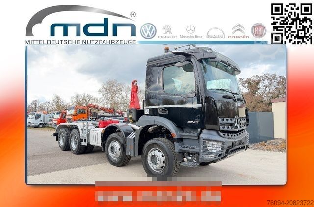 Roll-off tipper truck MERCEDES-BENZ Arocs 3243 8x4 Abrollkipper Schub/Knickhaken AHK