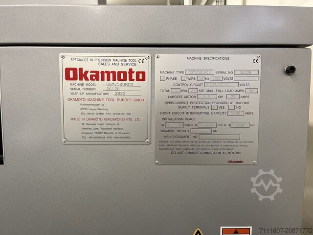 Flächenschleifmaschine Okamoto OGM 250 UNCIII
