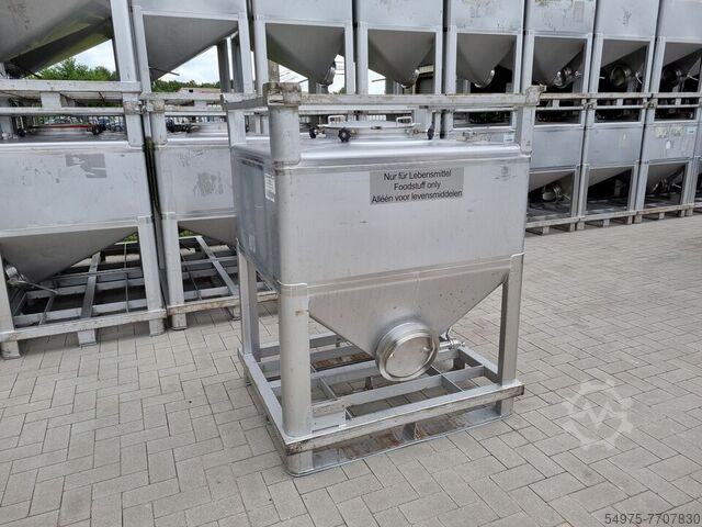 750L Edelstahl Transportbehälter / IBC 10722