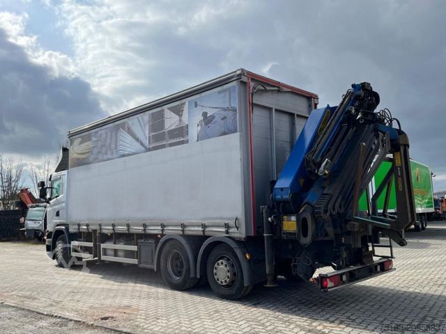 Flatbed truck SCANIA G 410 6x2 Pritsche Heckkran Palfinger PK 27002