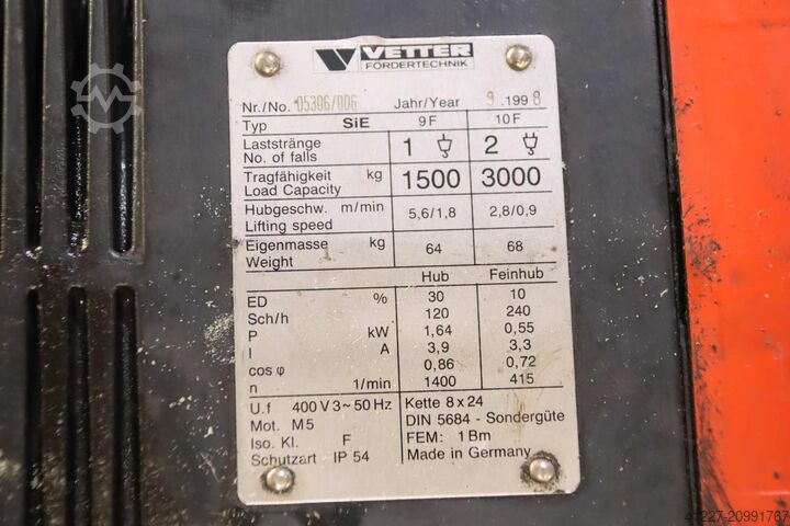 Säulenschwenkkran Ausleger 6 m /3000 kg VETTER TS30-6,0
