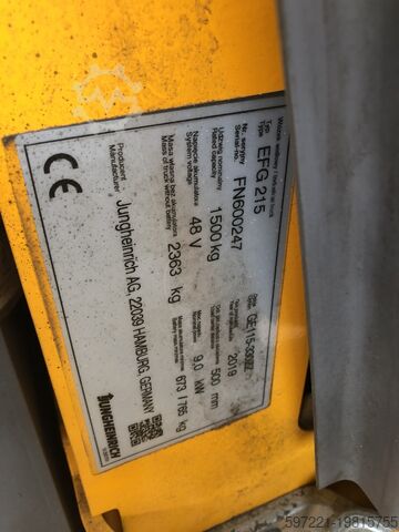 Electric - 3 wheels Jungheinrich EFG215 Li-Ion