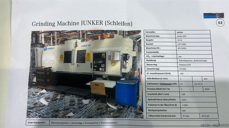Cylindrical Grinding Machine - Universal JUNKER Jumat 6S 18-20S-18