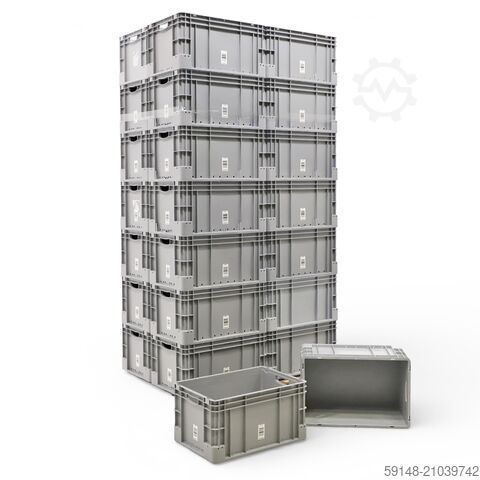 Gebrauchte Eurobehälter perforierte Wände und Boden, L: 600, B: 400, H: 320 (mm).  62ltr, Kruizinga 98-606GB-PAL