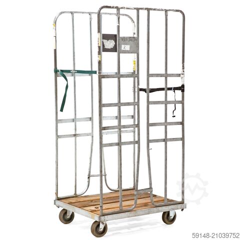 Gebrauchte Rollbehälter 2-seitig Klemmwände + 2 Nylon-Spanngurte , L: 800, B: 680, H: 1680 Kruizinga 98-6927GB