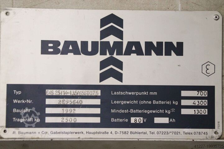 Forklift mast Baumann E4S 25/14-13,5 2,5 to
