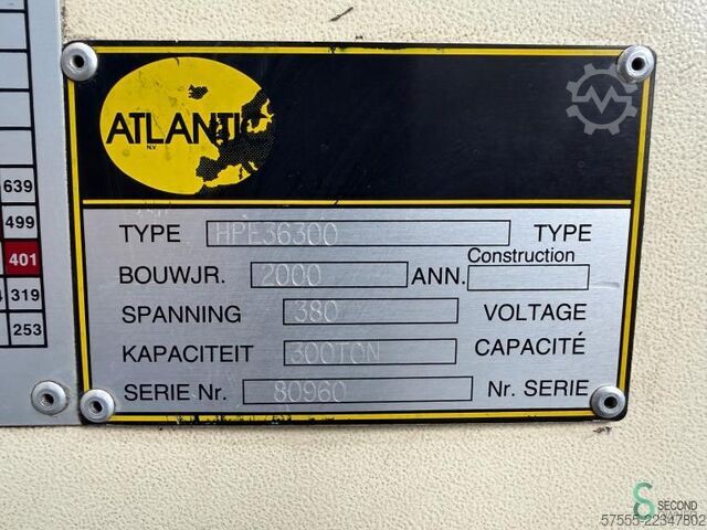 Press brakes  Atlantic HPE 36300, 300t 3600mm 2000 Atlantic 