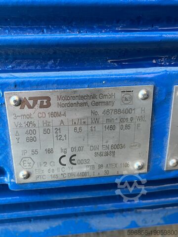 Explosion-proof Motor ATB 11 kW 1460 rpm Ex ATEX II 2G with inverter Silnik Przeciwwybuchowy ATB 11 kW 1460 obr/min Ex ATEX II 2G falownik Silnik Przeciwwybuchowy ATB 11 kW 1460 obr/min Ex ATEX II 2G falownik