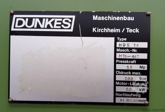 Schnelläuferpresse DUNKES HDS 16