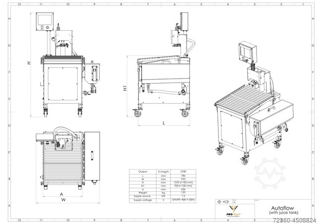 Automatischer Bag-in-Box Abfüller ProFruit Machinery AUTOFLOW Filler