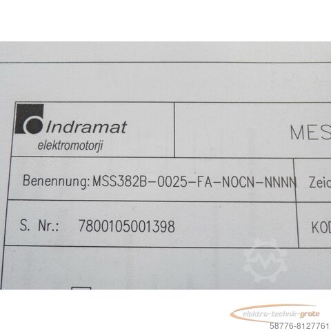 Component Indramat MSS382B-0025-FA-N0CN-NNNN / R911314793 Synchr. IndraDyn !