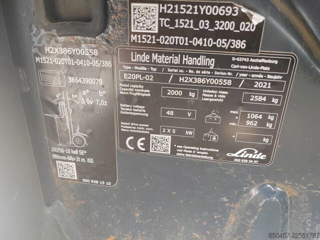 Elektrisch – 4 Räder Linde E20PL-02 2021y/ 4.1m/ 2750mh