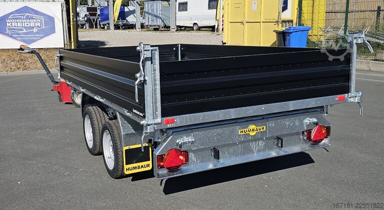 Dreiseitenkipper Anhänger HUMBAUR HTK3500.31 mit Stahl schwarz