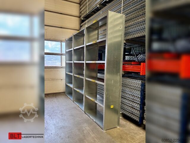 Modular shelf ca. 3,06 lfm. Fachbodenregale META Clip, H: 250 cm , T: 40 cm , 100 kg pro Ebene