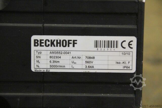 Servomotor 1,45 kW 3000 U/min BJM Beckhoff AM3552-0041