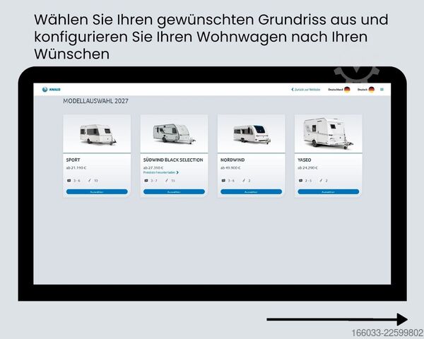 Wohnwagen KNAUS Südwind 500 FU Black Sel. 27*Wunschkonfiguration