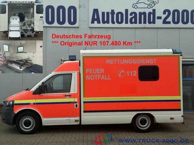 Fire truck Volkswagen T5 2.0 TDI Autom KTW Krankentransport inkl Liege