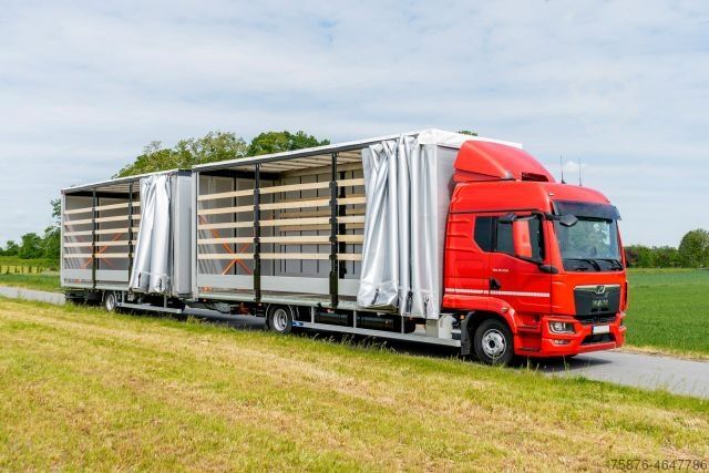 Flatbed truck with tarp MAN TGL 12.250   772cm x 248cm x 304cm