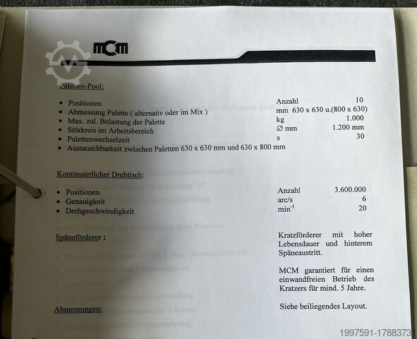 Machining center MCM CLOCK 1200 MP10